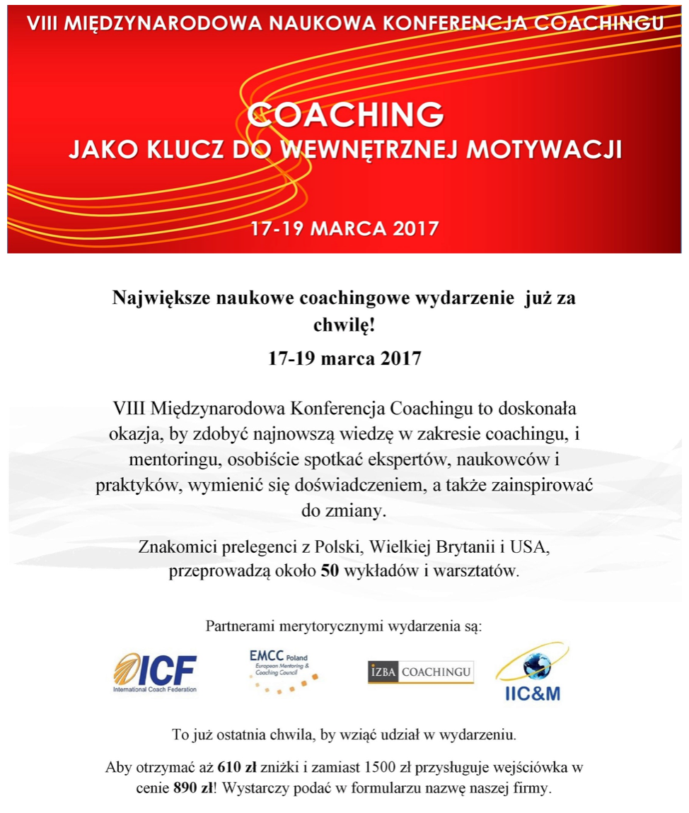 MindSonar partnerem VIII Międzynarodowej Naukowej Konferencji Coachingu